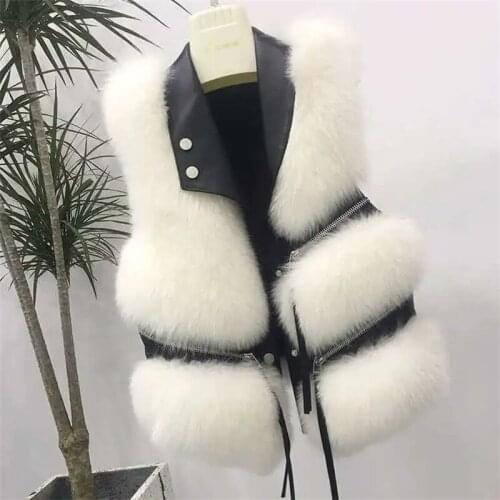 High Quality Fur Vest Jacket Women 2021 Winter New Korean Imitation Fox Fur Waistcoat Short Fur Vest Female Vestcoat sleeveless