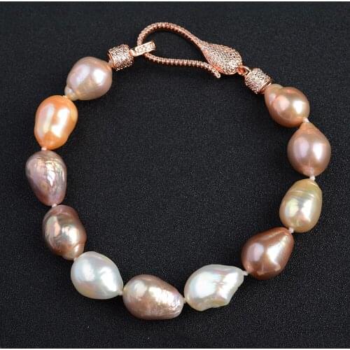 Womens 8" Multi Color Keshi Pearl Bracelet