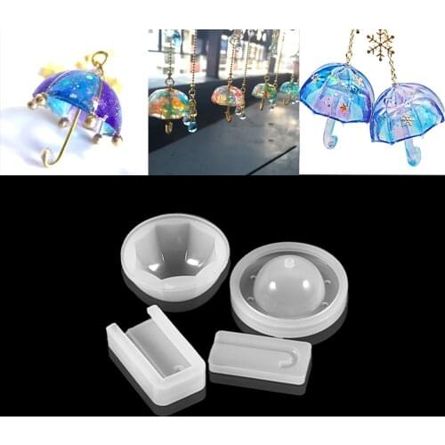 1 Pcs 3D Umbrella Epoxy Resin Molds Bumbershoot Silicone Mold For DIY Earring Jewelry Making Dried Flower Decor Crafts Supplies