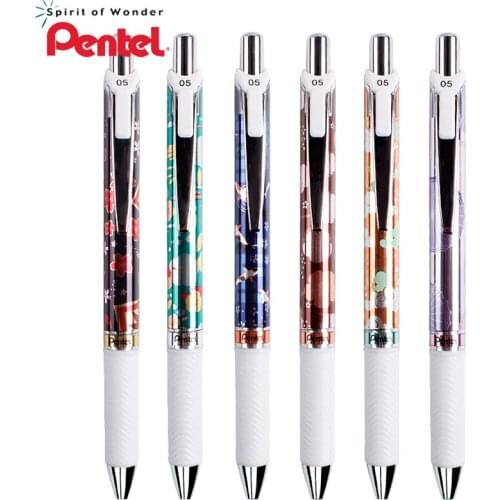 1 piece Japanese Pentel blue quick-drying gel pen 0.5 mm limited edition BLN75KW rubber pen holder