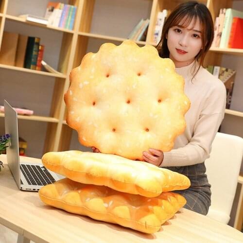 1pcs Yummy food 3D print plush cushion simulation cookie stuffed plush seat pad soft cushion for kids gift Xmas gift