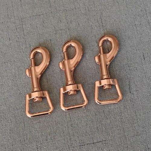 10 Pieces Rose Gold 15mm Metal retaining ring carabiner Clip Swivel Trigger Dog Buckle Key Hooks DIY Craft Lobster Clasp