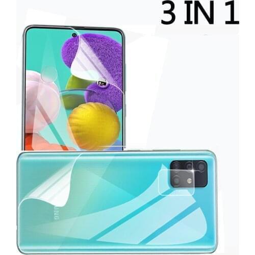 3 in 1 Front and Back Film For Samsung Galaxy A51 A71 Hydrogel Films On Samsun A11 A21 A31 A41 A12 Soft Camera Protective Film