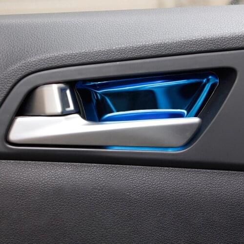 4pcs stainless steel car interior door handle ornament sticker for Hyundai Tucson 2015-2020 Accessories Car-Styling