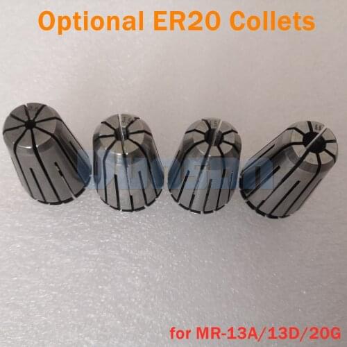 4pcs ER20 Collets 2.5/3.5/4.5/5.5mm inner hole diameter for MR-13A/13D Drill Bits Grinder Sharpener Machine