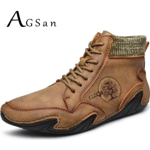 Fashion Men Ankle Boots Waterproof Winter Shoes High Top Men Sneakers Casual Shoes Big Size 38-48 Handmade Plush Flats Male