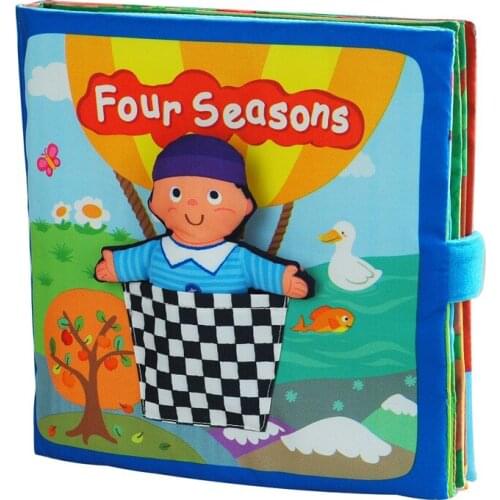 Baby educational toy four season cloth soft book good interactive game for learning spring summer autumn winter 3d pop up book