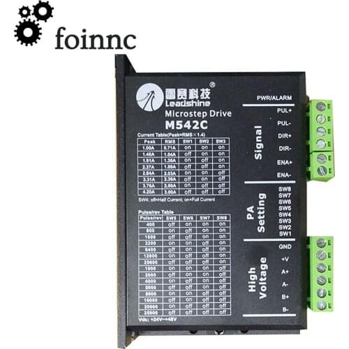 Leadshine 2Phase Stepper Motor Driver M542C Input Voltage 24-48VDC Current 1.0-4.2A for NEMA17 ＆ NEMA23 Stepper Motor