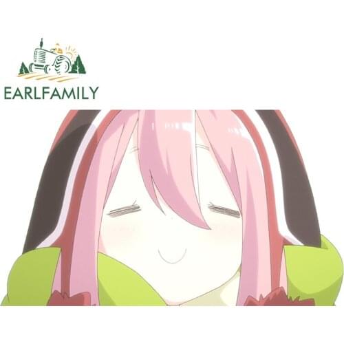 EARLFAMILY 13cm x 7.4cm for Yuru Camp Personality Car Stickers Waterproof Decal Graffiti Sticker Motorcycle Windshield Decor