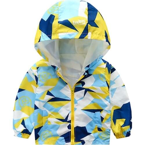 ZWY1347 Hooded Waterproof Jacket Girls Baby Boy Coat Sport Children Windbreaker Outdoor Beach Kids Outerwear Clothes Raincoat