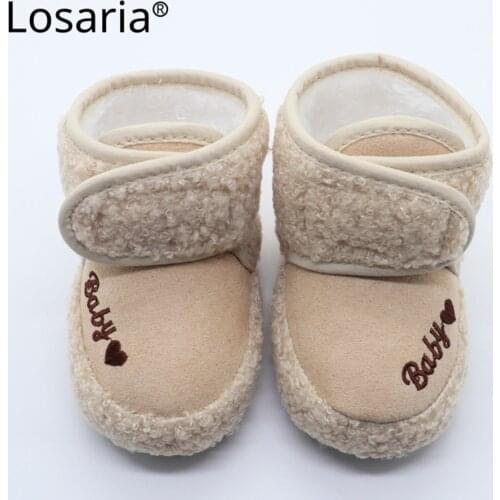 Losaria Baby Winter Shoes 0-18 Months Newborn Shoes Warm Floor Bebe Shoes Fashionable Velcro Non-slip Boys Girls Infant Shoes