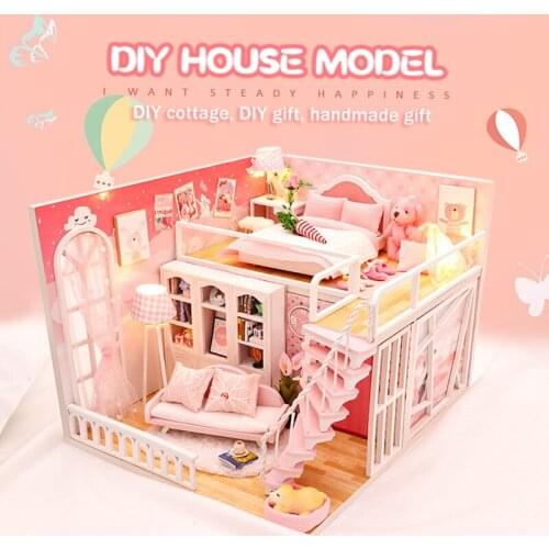 Furniture Diy Doll House Wooden Miniature Doll Houses Furniture Kits Assemble Puzzle Handmade Dollhouse Craft Toys For Children