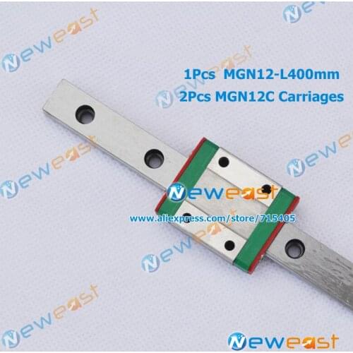 Mini 3D Printer 12mm linear rail MR12 miniature linear slide 1pcs MGN12 400mm rail +2pcs MGN12C carriage