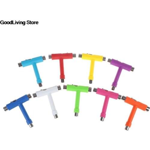 1pcs New Mini Kick Scooter Tool T-type skateboard tool All in one Screwdriver Socket Multifunction Skate T-Tool
