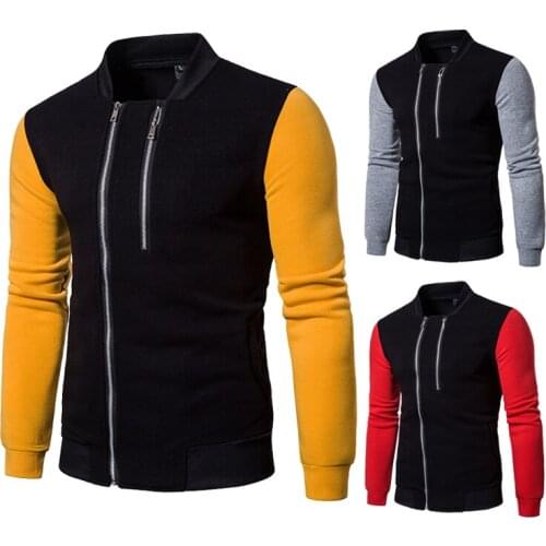 2020 Winter Mens Fashion Zipper Long Sleeves Sweater Coat Fitness Casual Jacket