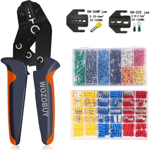 Two-in-one Crimping Tool Kit-Ratchet Crimping Pliers with Two Claws, Different Specifications of Tube and Insulated Terminals