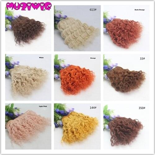 Muzi wig 15cm*100cm handmade wool curly doll hair /SD AD 1/3 1/4 1/6 bjd doll diy hair for blyth BJD doll wigs