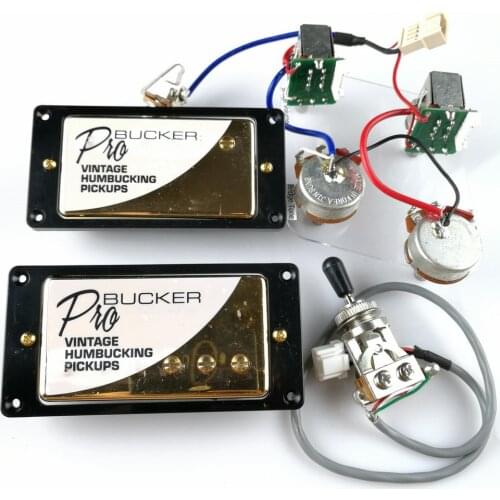 Double coil pickup 1 Set LP Standard ProBucker AlnicoElectricGuitar Humbucker Pickups with Pro Wiring Harness For EPI Gold Cover