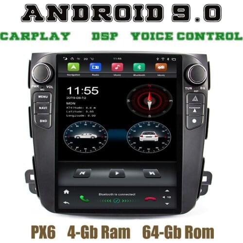 PX6 voice control tesla style Android 9.0 Car GPS radio player for mitsubishi outlander 2007 2008 2009 2010 2011 2012 carplay