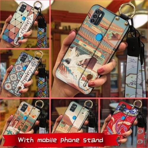 Silicone Original Phone Case For ZTE Blade A7S 2020 Wrist Strap New TPU Shockproof Anti-dust Durable