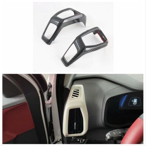 Carbon Fiber Style ABS Car Dashboard Side Air Outlet Frame Cover Trim Fit For Hyundai ix35 2020