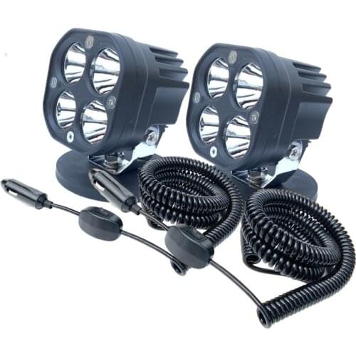 Retractable Spring power cable 12/24v Spot beam Offroad led headlight Magnet holder led work light for Jeep Wrangler SUV ATV 4WD