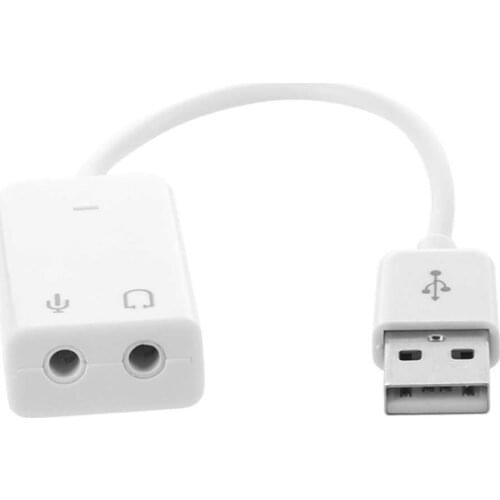 7.1 USB Sound Card Sound Adapter External 2.0 Mini Jack 3,5mm White Audio Adapter 3D for Laptop virtual DJ