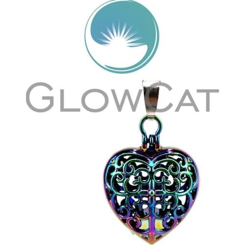 1PC Rainbow Color CC787 Heart Flower Beads Cage Jewelry Making Essential Oil Diffuser Pearl Cage Lucky Locket Pendant