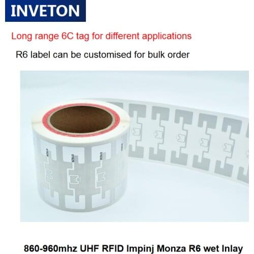 Tag sample impinj monza R6 chip uhf rfid tag adhesive inlay epc gen2 long range tag label sticker for warehouse sports timing