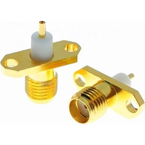 100PCS SMA Female Panel Mount 2 Holes Flange Deck Solder RF Connector