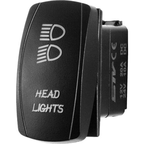 12v20A,24v/10A Car marine rocker switch 5-pin ON/OFF Switch "HEAD LIGHTS" SYMBOL