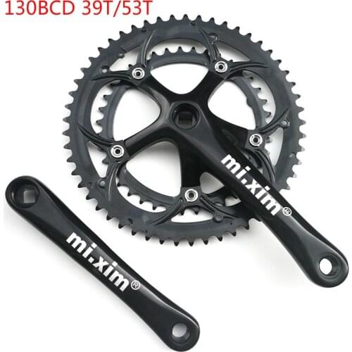 130BCD 170mm Cranks 39-53T Sprocket Chainwheel Road Bike Mountain Bicycle Crankset 6-10 Speed Folding Bicycle Crankset