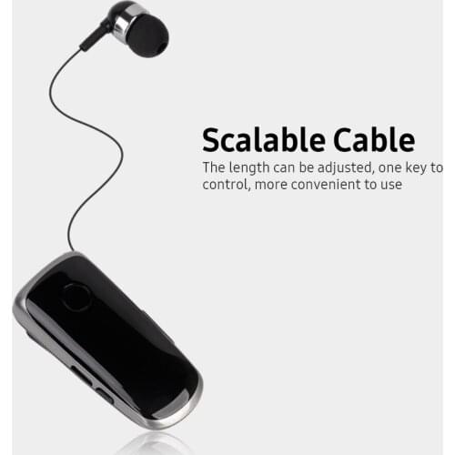 2021 K39 Bluetooth Business Earphone BT Stereo Headphone Scalable Clip Headset Noise Reduction with HD Mic Vibration Function