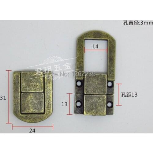 24 * 31mm Japanese word lock Alloy square buckle Luggage box buckle Upscale jewelry box wooden wine box hasp Wholesale