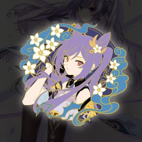 Anime Genshin Impact Keqing Cosplay Cartoon Costume Props Metal Badge Pin