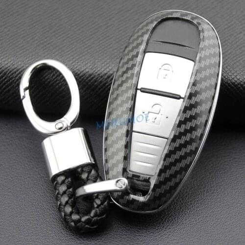 Carbon Fiber Car Key Fob Cover Shell For Suzuki Kizashi Baleno Vitara Ciaz Ignis Ertiga SX4 S-Cross