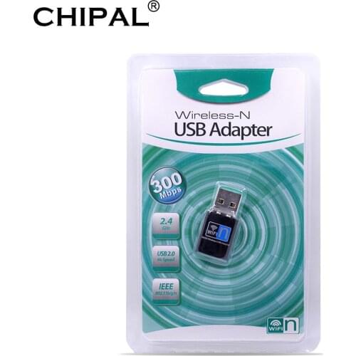 CHIPAL 300Mbps Mini USB WiFi Adapter Wireless Network Card 802.11n/g/b Antenna PC LAN Ethernet Wi-Fi Receiver for Windows Mac