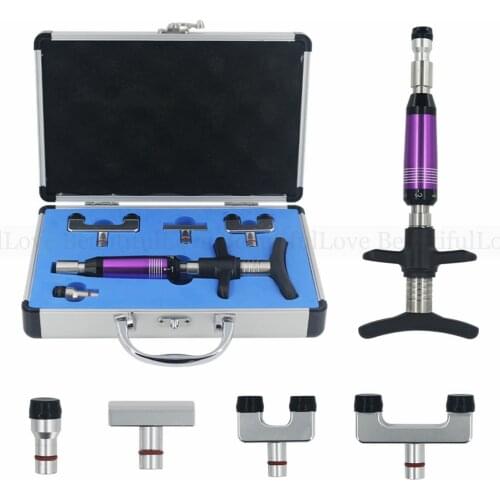 Chiropractic Adjusting Gun Spinal Adjustment Tool Spine Activator 6 Levels 4 Heads Manual Correction Gun Adjust Vertebration Set