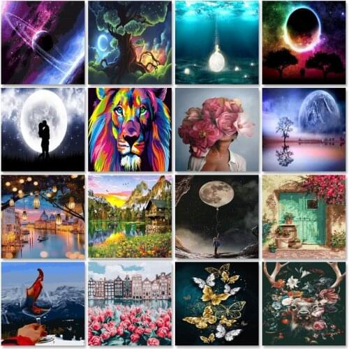 GATYZTORY Frame Diy painting by numbers Animal Flowers Modern Home Wall Art Picture Coloring By Numbers For Home Decors Artwork