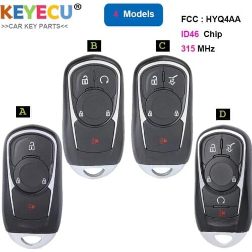 KEYECU Smart Promixity Remote Key 315MHz 4 5 6 Button for Buick Encore Envision 2017 2018 2019 2020 -HYQ4AA ,13508417,13506665 B