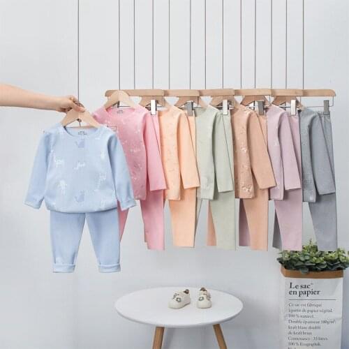 Kids Clothes Pyjamas Set Children Sleepwear Autumn Winter Suits Boys Girls Thermal Underwear Baby Set Dinosaur Pajamas Seamless