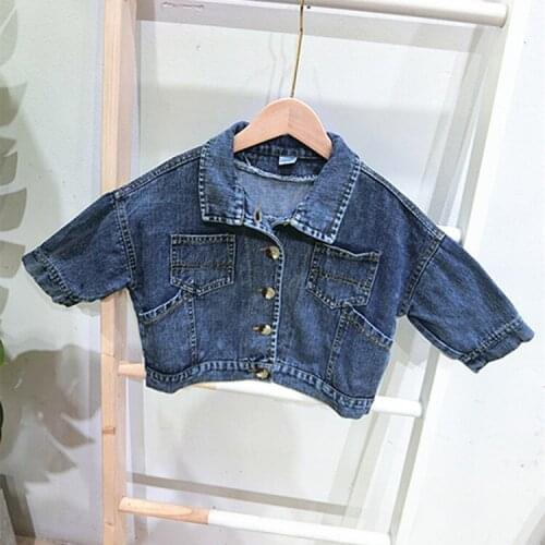 Spring Autumn Baby Boy Jacket Korean Casual Denim Jacket for Girls 2 3 4 5 6 Years Toddler Girls Coat Fashion Kids Outwear New