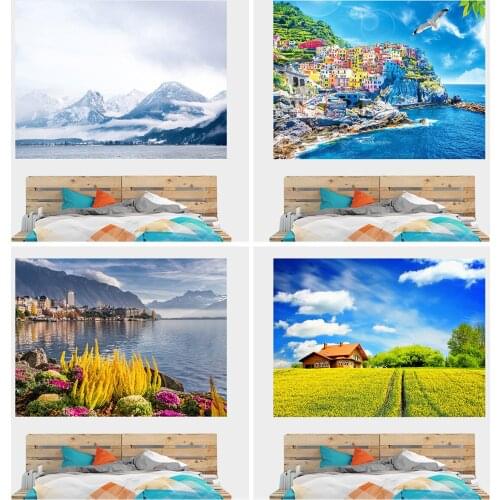 Landscape Hanging Cloth Background Cloth Wall Cloth Bedside Cloth Trend Ins Wind Room Wall Layout Decoration Dormitory Tapestry