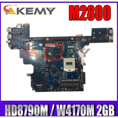 For DELL M2800 Laptop Motherboard HD8790M / W4170M 2GB CN-0725W3 0725W3 725W3 VALA0 LA-9411P DDR3L 100% working