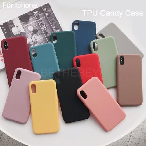 TPU Soft Colorful Silicone Case Candy Color Matte Case For iphone XR X XS Max 6 6 S 7 8 Plus Simple Ultrathin Color Back Cover