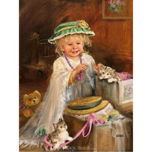 Diamond painting rhinestones Embroidery cat Diamond Paint Dog Full drill Square Picture Rhinestone Russian girlr Mosaic Kit