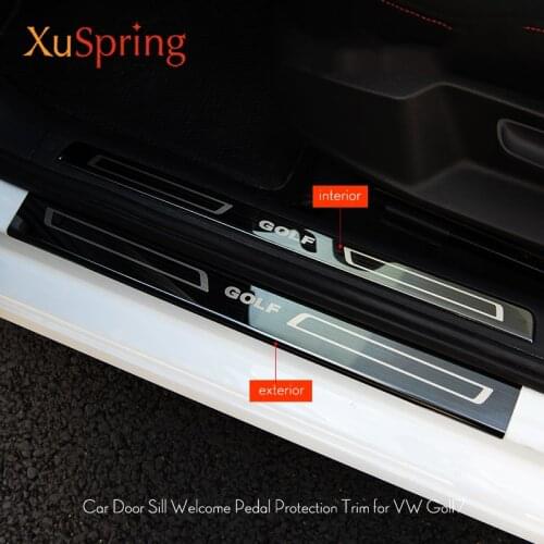 For VW Golf 7 2016 2017 2018 2019 2020 2021 EU/US Version Car Scuff Plate Door Sill Trim Welcome Pedal Car-accessories Styling