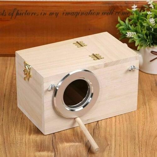 Natural Wood Bird Breeding Box Bird House Nest Parrot Breeding Decorative Cages Pet Accessories Home Balcony Decoration