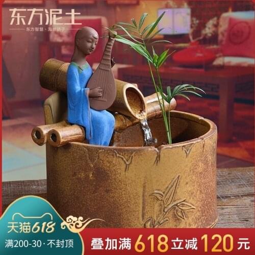 Preferential 】 ceramic humidifier sitting room scene basin water fountain water decorative furnishing articles/bamboo