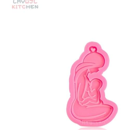 DIY Mother Feeding Baby/Pregnant Women Silicone Mold Homemade Fat Keychain Pendant Mold Thanksgiving Gift Cake Decorating Tools